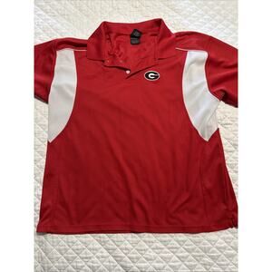 Georgia Bulldogs Men's Polo Dress Shirt Size Xl Red